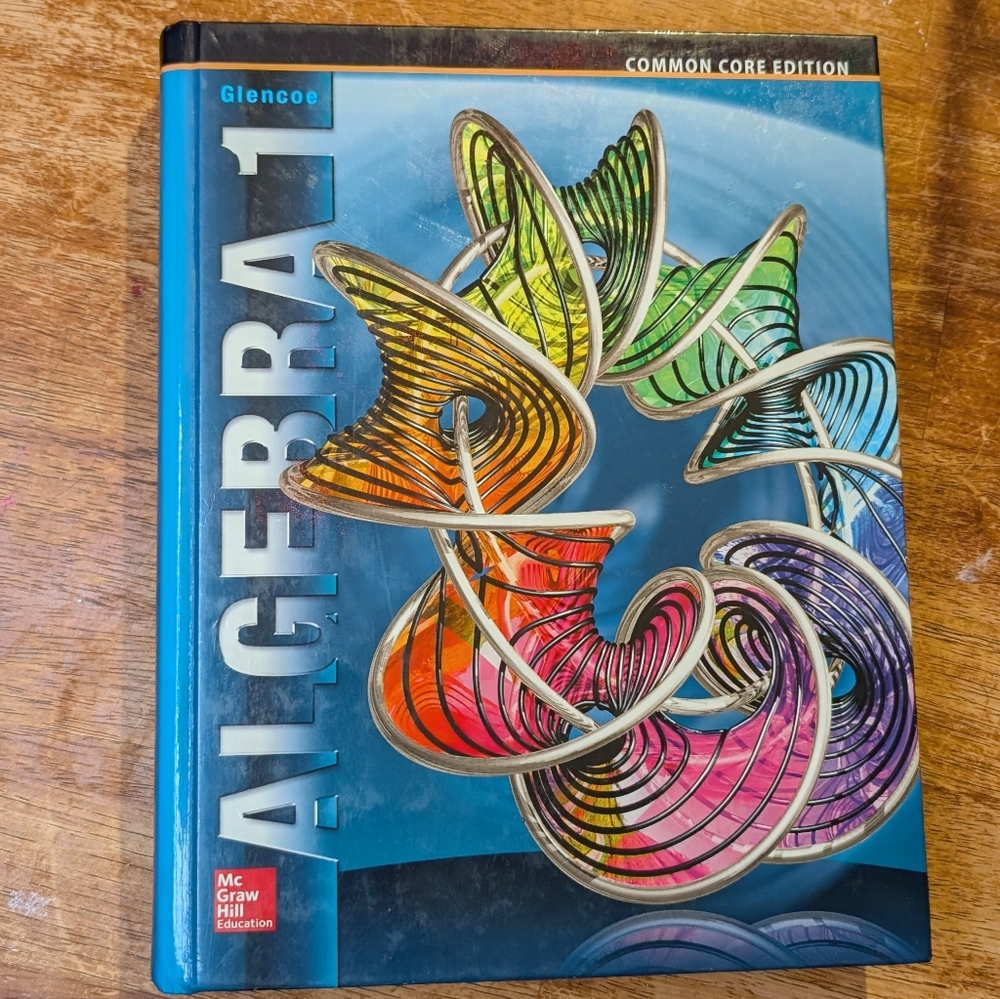 Algebra 1 Common Core Edition Glencoe Textbook Hardcover Homeschool